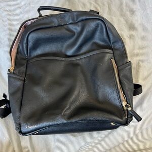 Azaria Black Vegan Leather Diaper Bag/Backpack